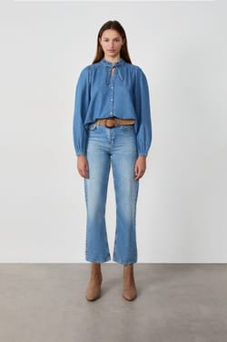 Chemise avec noeud en coton;${refinementColor}