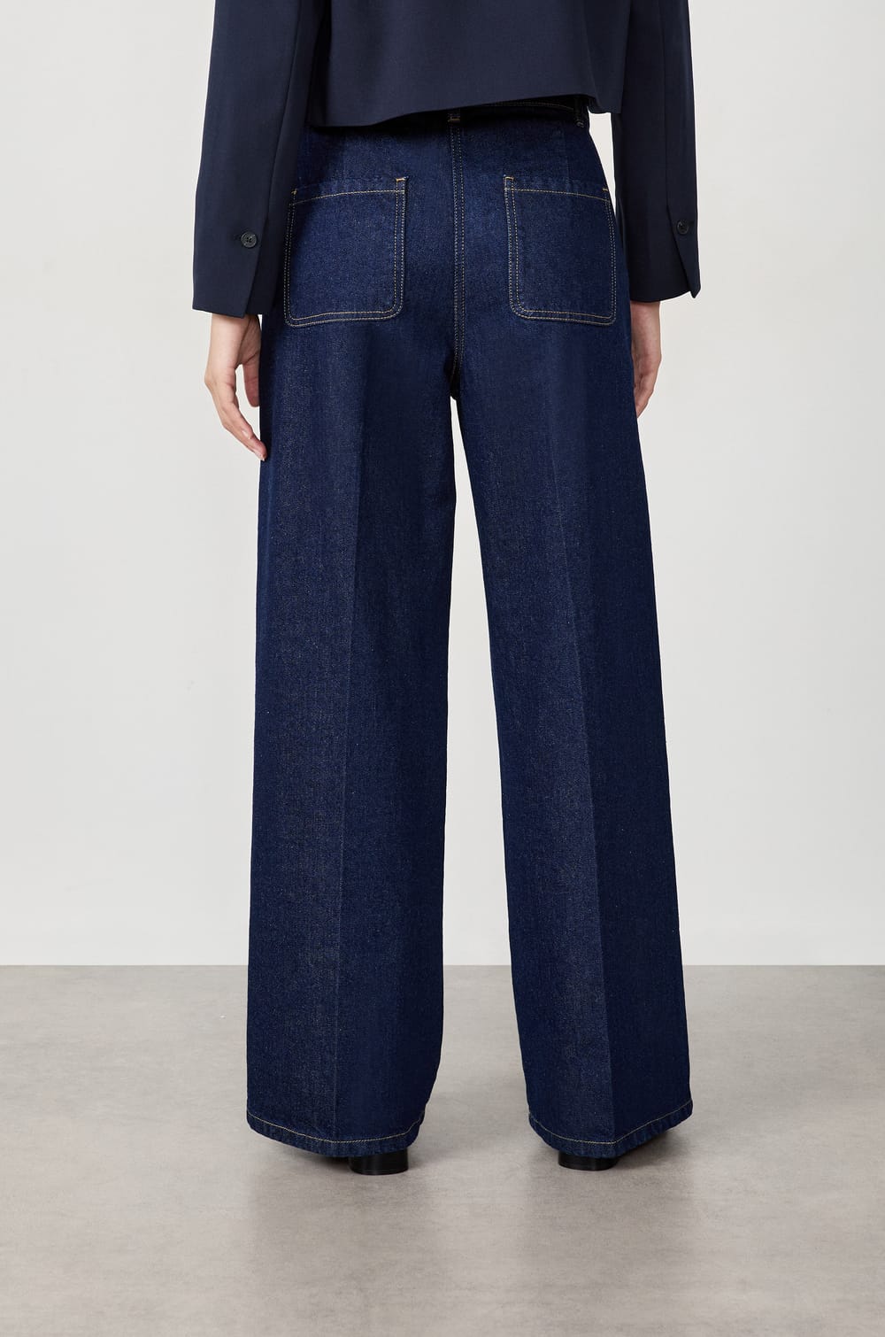 Pantalones vaqueros anchos de algodón;${refinementColor}