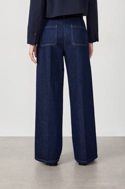 Pantalones vaqueros anchos de algodón;${refinementColor}