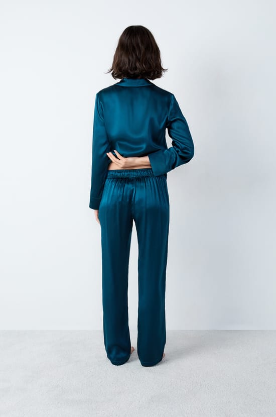 Pantalon de pyjama en soie;${refinementColor}