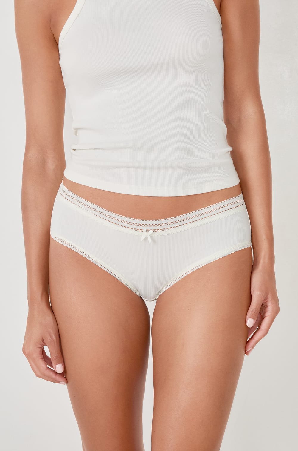 Microfiber Boyshorts With Lace Details;${refinementColor}