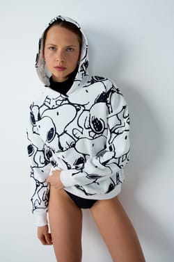 SnoopyPeanuts&trade; katoenen pyjama-sweater met capuchon;${refinementColor}