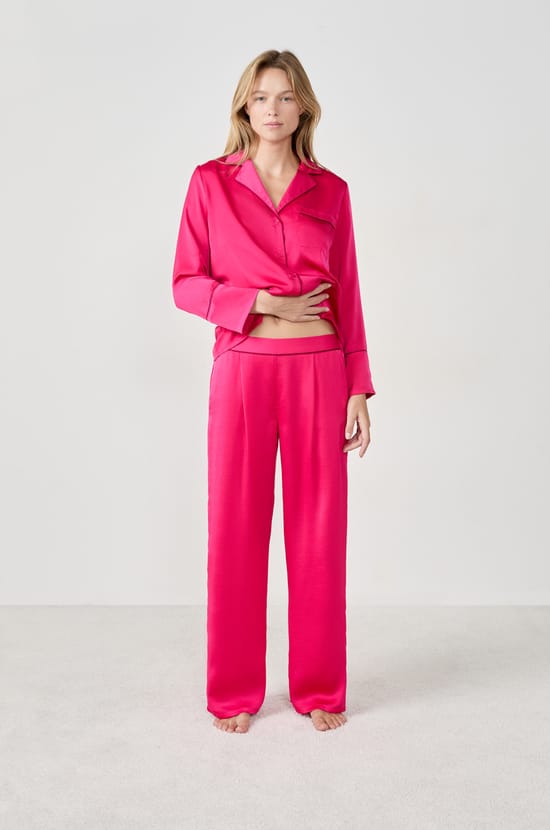 Pantalon de pyjama satiné;${refinementColor}