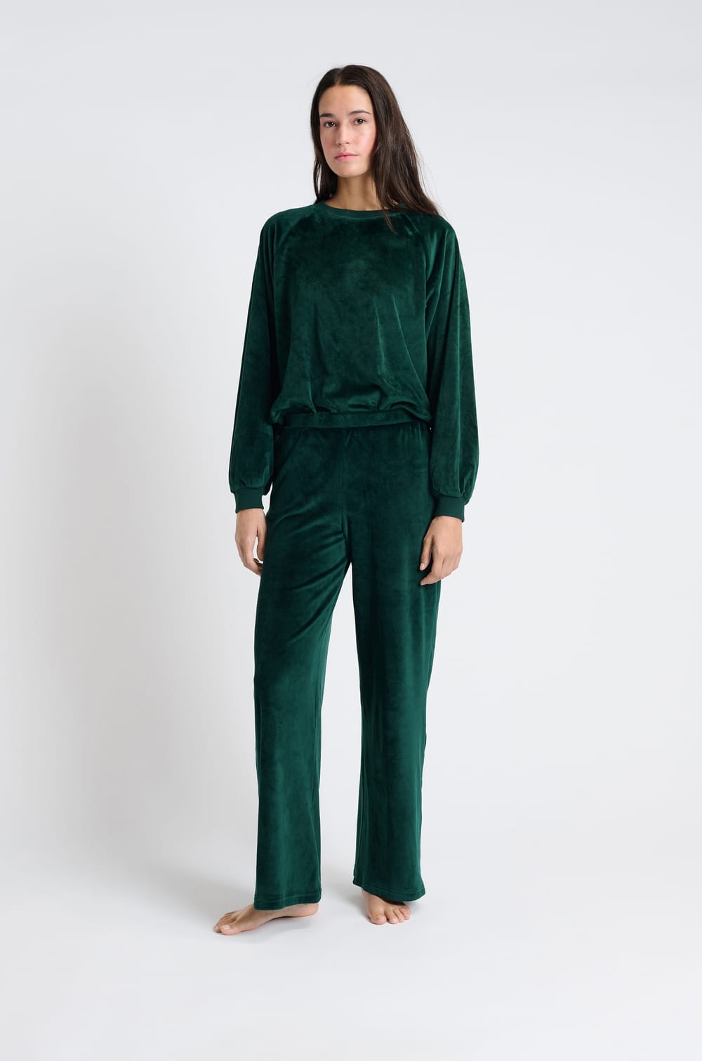 Pantalon de pyjama en velours;${refinementColor}