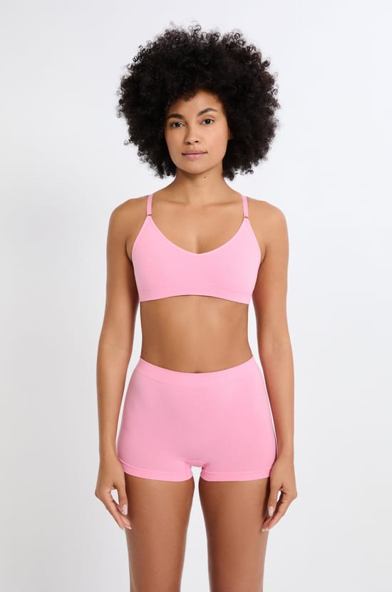 Short boyleg sans coutures avec coton;${refinementColor}