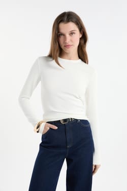 T-shirt &agrave; manches longues en coton;${refinementColor}