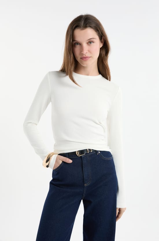 T-shirt &agrave; manches longues en coton;${refinementColor}