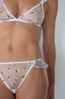 Printed lace Brazilian brief;${refinementColor}