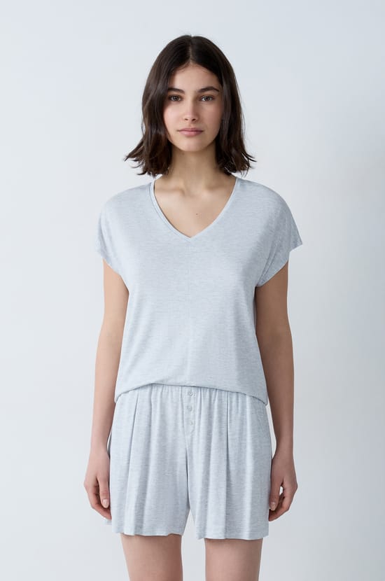 Short-Sleeved Modal Pajama T-Shirt;${refinementColor}