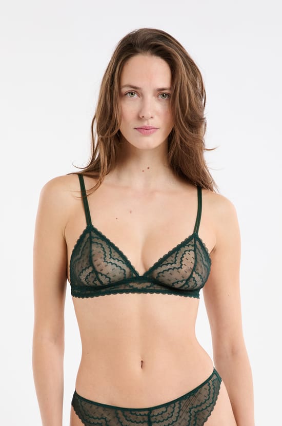 Soutien-gorge triangle en dentelle;${refinementColor}