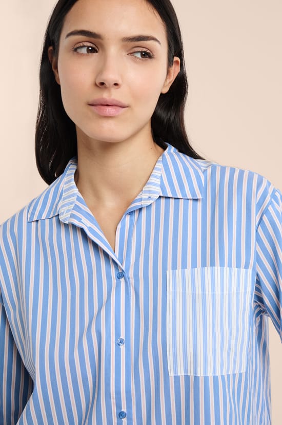 Striped Pyjama Shirt;${refinementColor}
