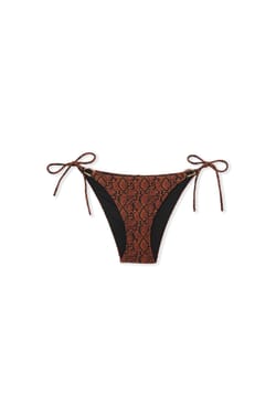 D&oacute;ł od bikini do wiązania z nadrukiem python i detalem biżuteryjnym;${refinementColor}