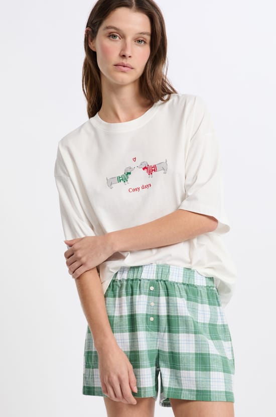 T-shirt en coton à motifs chiens;${refinementColor}