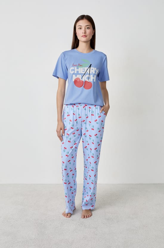 2-teiliges Pyjama-Set aus Baumwolle;${refinementColor}