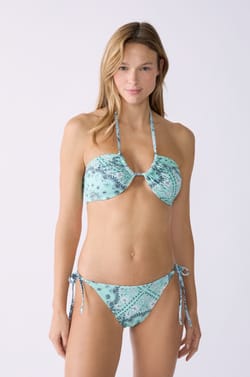 Reversible printed bandeau bikini top;${refinementColor}