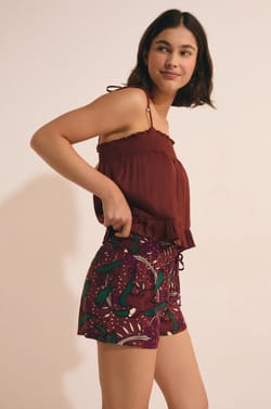 Pantal&oacute;n corto de pijama estampado;${refinementColor}