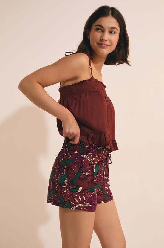 Pantal&oacute;n corto de pijama estampado;${refinementColor}