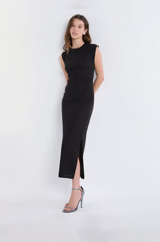 Robe longue fendue;${refinementColor}