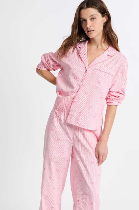 Pantalon de pyjama en coton à motifs;${refinementColor}