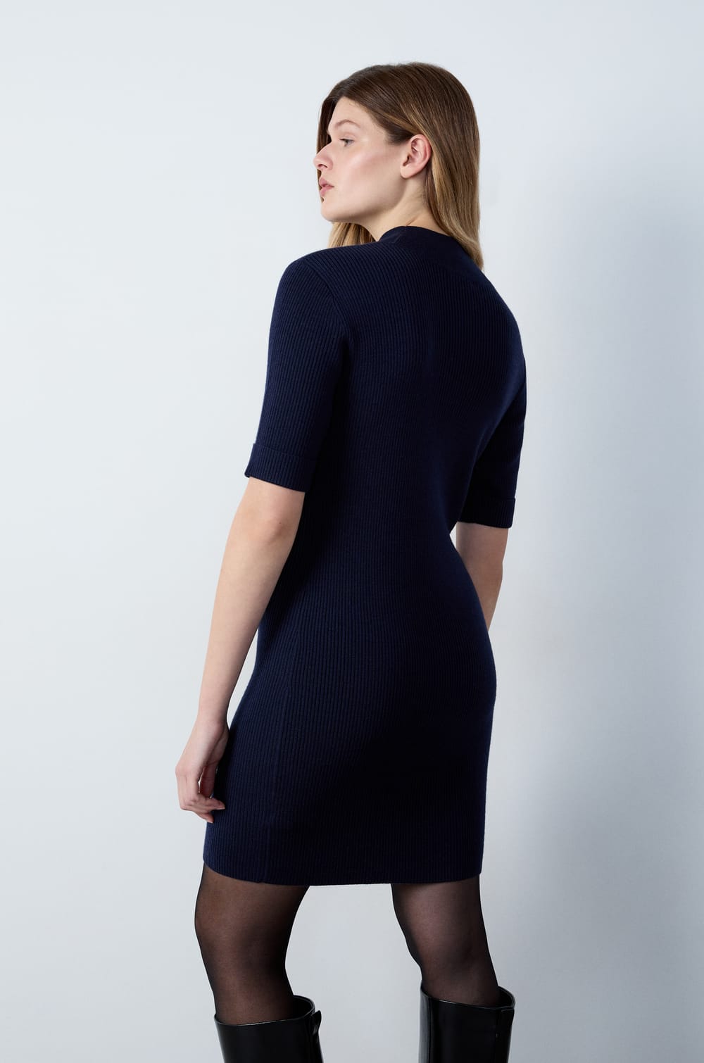 Short Turtleneck Dress;${refinementColor}