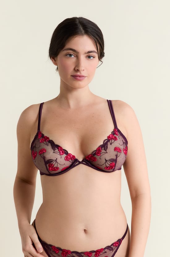 Cherry Print Bra;${refinementColor}