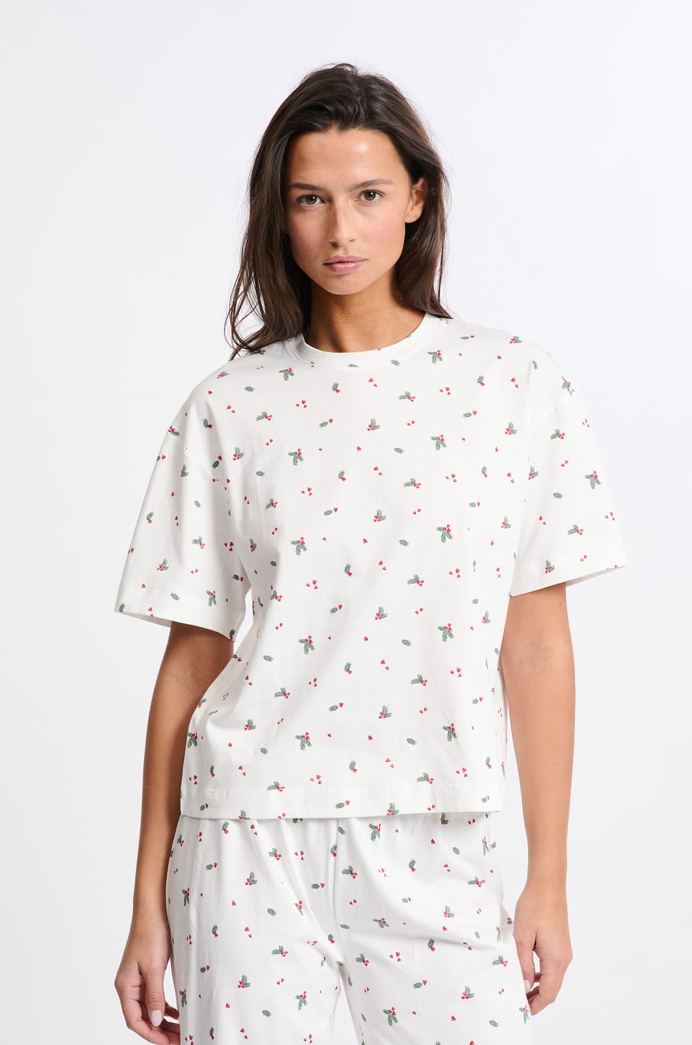 Pyjama 2 pièces à motifs en coton;${refinementColor}