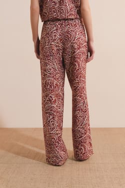 Pantalon fluide &agrave; motifs;${refinementColor}
