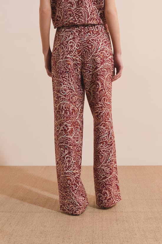 Pantalon fluide &agrave; motifs;${refinementColor}