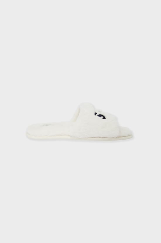 Chaussons tongs en fausse fourrure;${refinementColor}