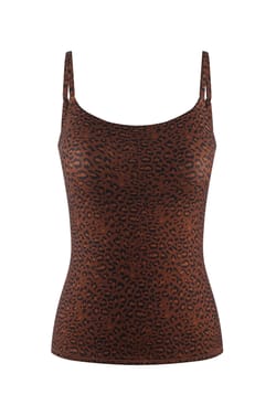 Top en microfibre avec brassi&egrave;re int&eacute;gr&eacute;e &agrave; motifs l&eacute;opard;${refinementColor}