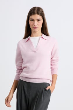 Pull col polo en cachemire;${refinementColor}