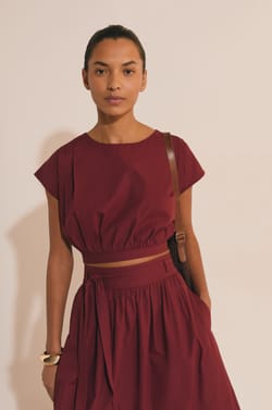 Top court en coton;${refinementColor}