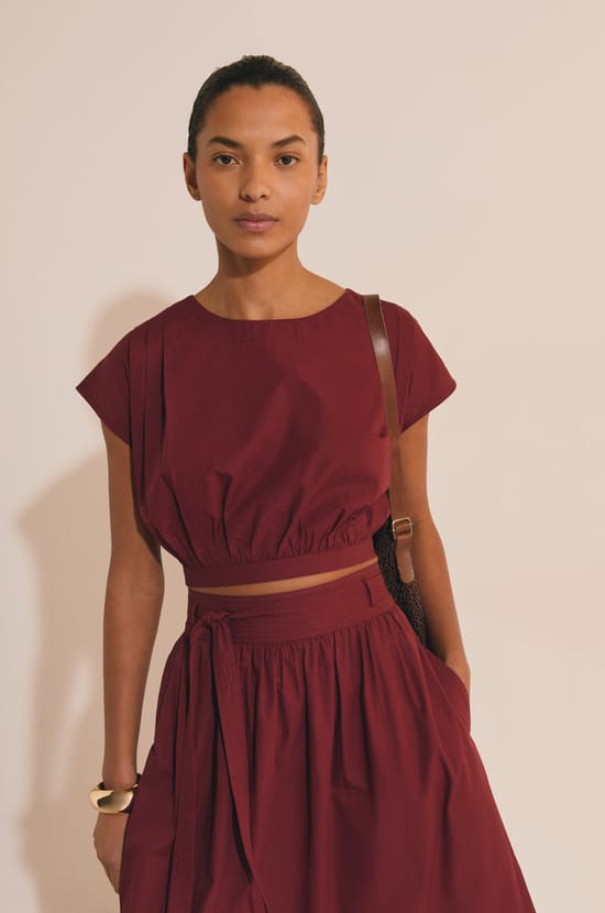 Top court en coton;${refinementColor}