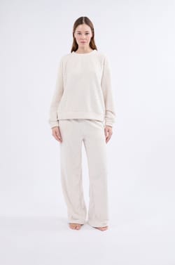 Sweatshirt de pyjama effet velours;${refinementColor}