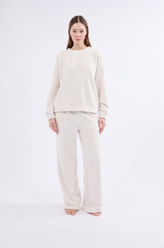 Sweatshirt de pyjama effet velours;${refinementColor}