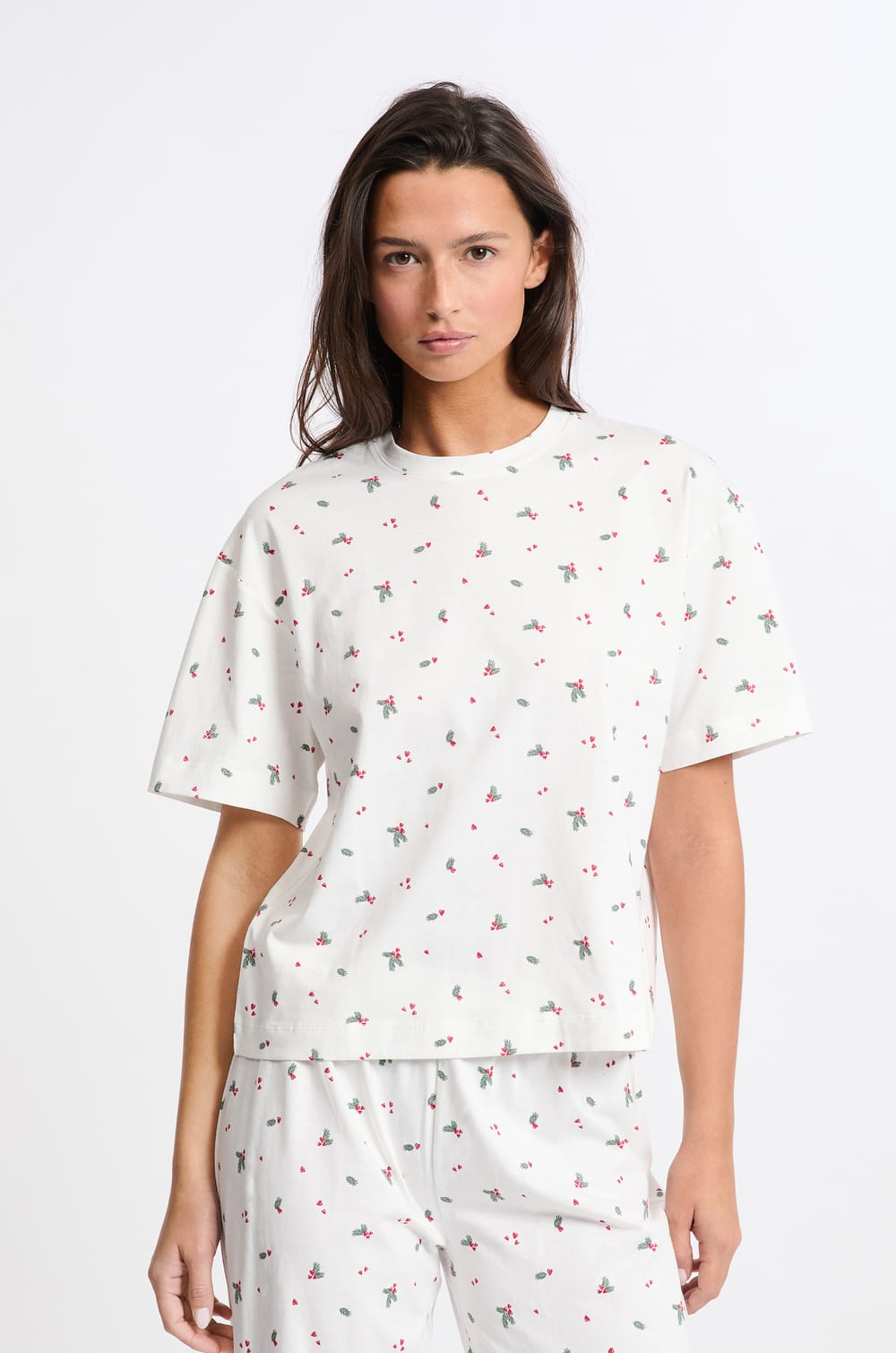 Ensemble de pyjama 2 pièces à motifs en coton;${refinementColor}