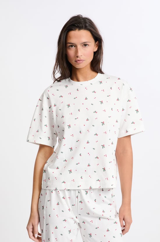 Pyjama 2 pièces à motifs en coton;${refinementColor}