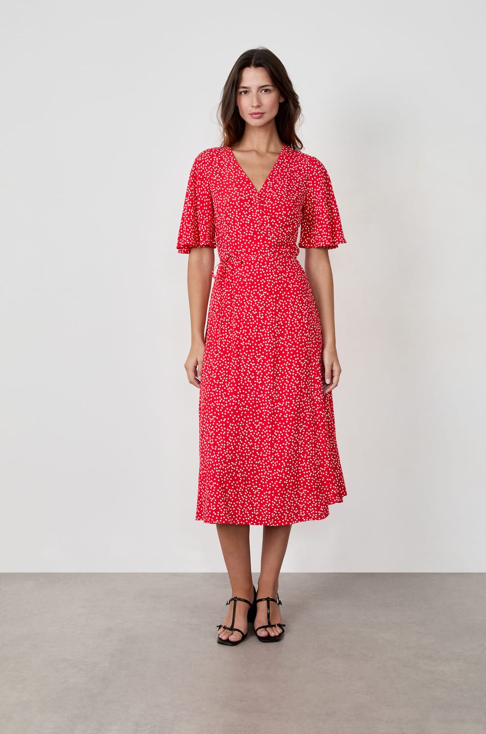 Long Polka Dot Dress;${refinementColor}