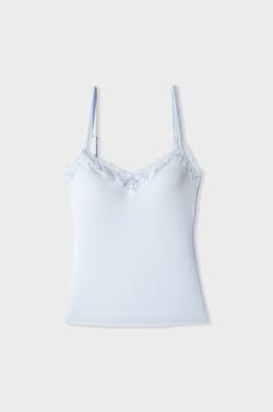 Caraco en microfibre et dentelle avec brassi&egrave;re int&eacute;gr&eacute;e;${refinementColor}