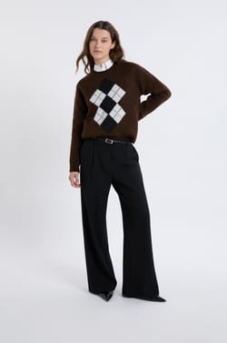 Pull col rond à motifs;${refinementColor}