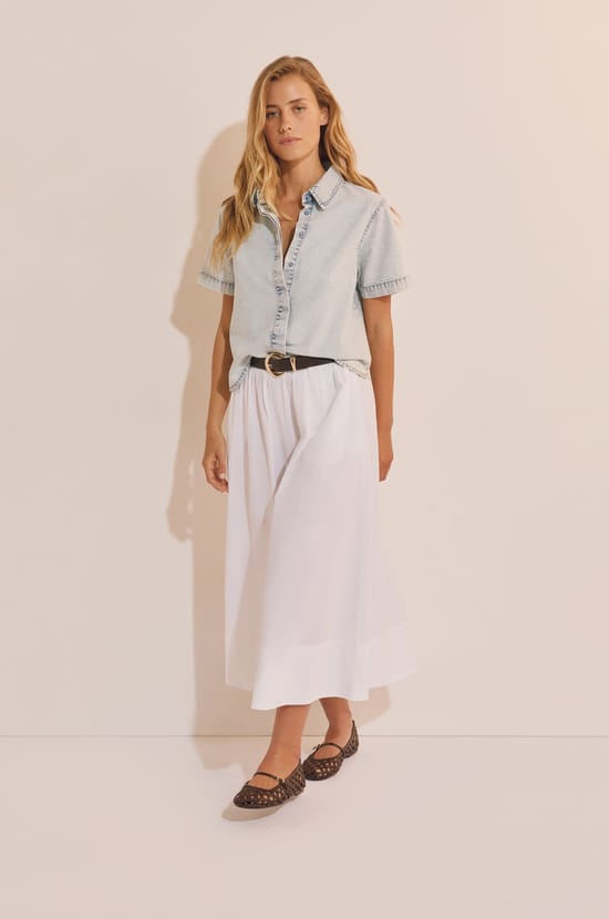 Jupe longue en coton;${refinementColor}