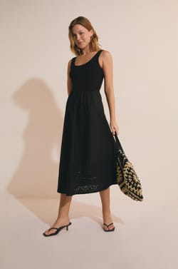 Robe midi en coton;${refinementColor}