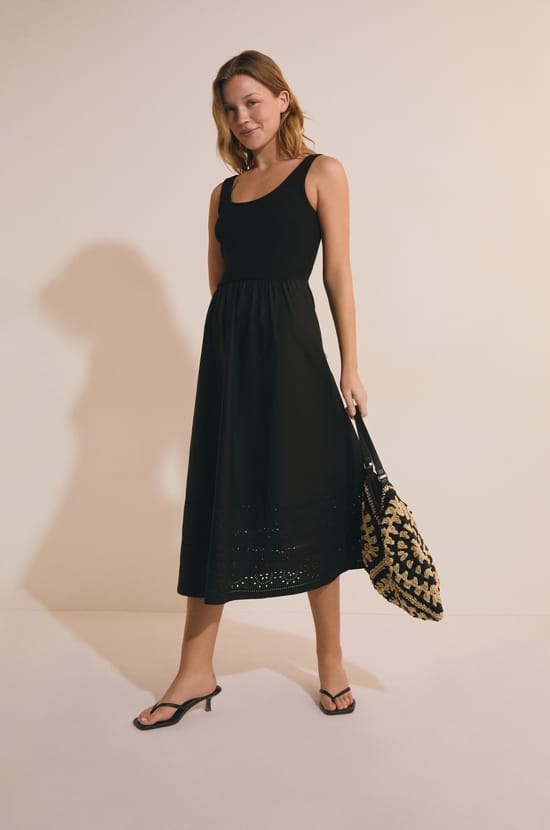 Robe midi en coton;${refinementColor}