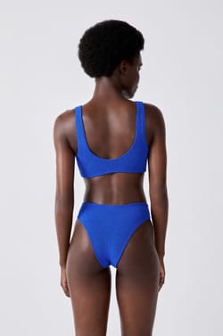 High Leg Stretch Bikini Bottom;${refinementColor}