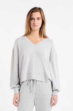 V-neck Pyjama Sweatshirt;${refinementColor}
