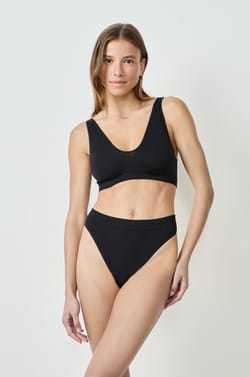 Soutien-gorge brassière côtelée;${refinementColor}