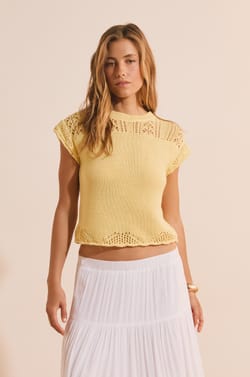 Sleeveless Openwork Crochet-Style Sweater;${refinementColor}