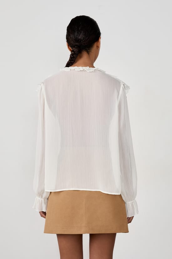 Blouse avec col à volants;${refinementColor}