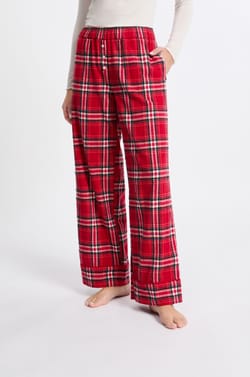 Pantalon de pyjama à carreaux en coton;${refinementColor}