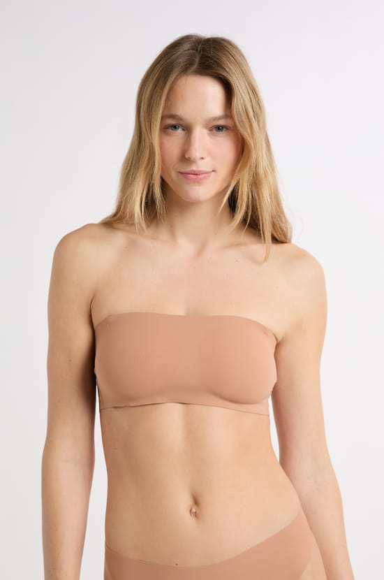 Strapless Microfibre Bra with Removable Straps;${refinementColor}